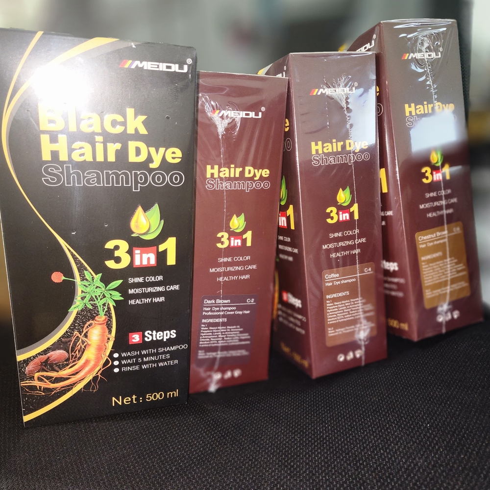 MEIDU 3-in-1 Hair Dye Color Shampoo Unisex 500ml – Instant Gray Coverag.